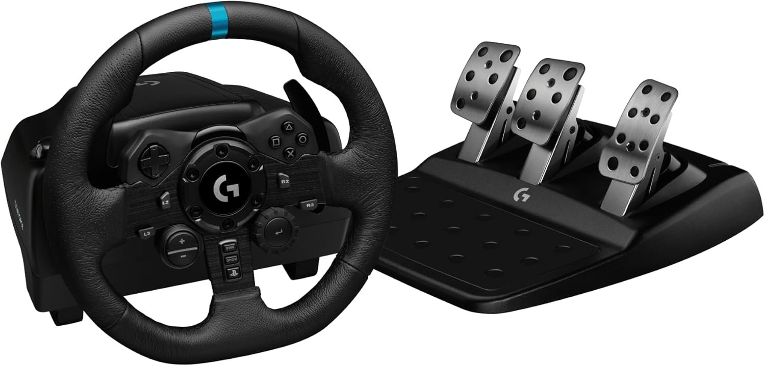 Volante e Pedais Logitech G29 Driving Force com Force Feedback para PS5, PS4, PS3 e PC